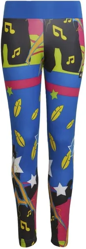 Vista 7 de adidas x Lego VIDIYO Mallas para niños, color azul, talla M, Azul, azul brillante, oro semisolar, Y