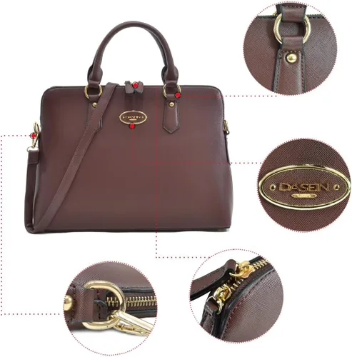 Vista 4 de Dasein Bolsos de mano de dos tonos para mujer, bolso de trabajo de hombro