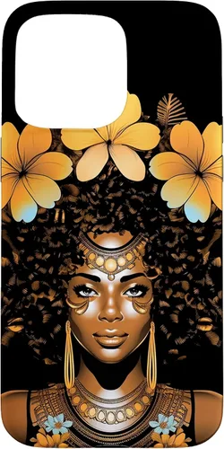 Vista 27 de iPhone 12 mini Orquídeas Afro Afro Orquídeas Flor Corona Negro Orgullo Caso