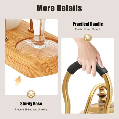 Vista 5 de Belga Royal Coffee Machine Set Balance Syphon Sifon Cafetera Gold Sifon Brewer 15oz 13.5 fl oz Dorado