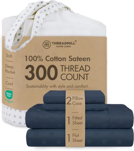 Vista 67 de Threadmill Juego de sábanas de algodón Twin Sábanas 100% algodón para cama tamaño Twin Juego de sábanas de satén jacquard damasco con bolsillo