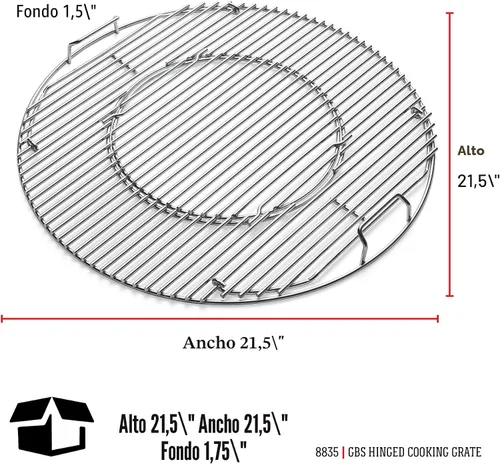 Vista 4 de Rejilla con bisagras para barbacoa gourmet Weber