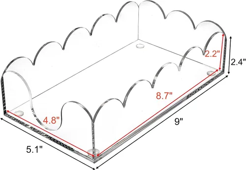 Vista 2 de ZEAYEA Paquete de 2 servilleteros acrílicos, soportes transparentes para toallas de invitados para fiestas, bodas, bandeja decorativa para toallas