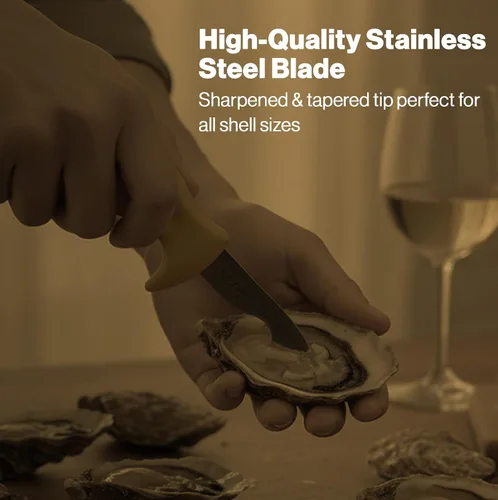 Vista 3 de Swissmar Shucker Paddy Malpeque - Cuchillo de shucking de ostras – Herramienta ergonómica de doble eje para triturar ostras con hoja de acero