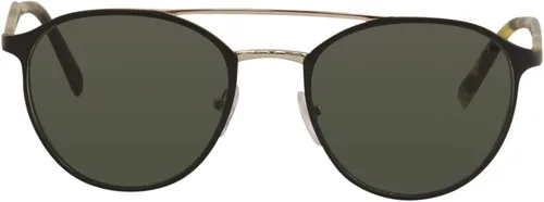 Vista 2 de Prada PR 62TS - 5243O1 - Lentes de sol con parte superior concebida color negro mate sobre plateado con verde de 2.126in