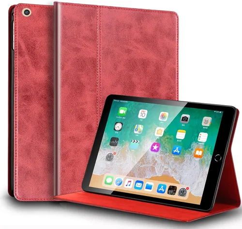 Vista 7 de Funda para iPad de 10.2 pulgadas, 9ª/8ª/7ª generación 2021/2020/2019, piel auténtica, función de encendido y apagado automático. Negro clásico