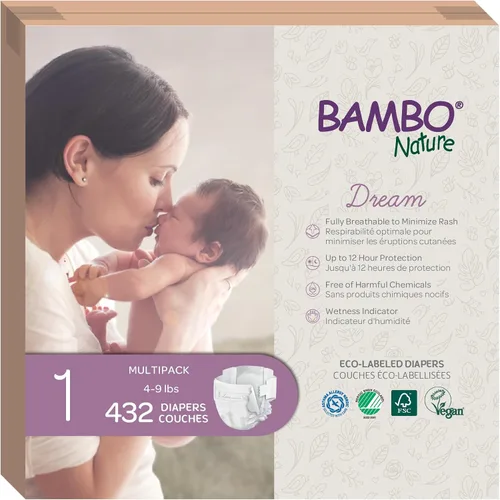 Vista 25 de Bambo Nature Pañales hipoalergénicos Dream Baby, pañales sostenibles con etiqueta ecológica de primera calidad, protección mejorada contra fugas