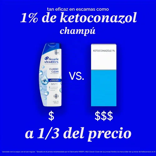 Vista 10 de Head & Shoulders Classic Clean Champú anticaspa, protección contra la caspa de 72 horas, 1% de piritiona de zinc, 28.2 onzas líquidas