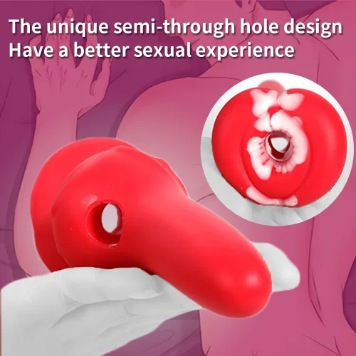 Vista 5 de Masturbador masculino de silicona para adultos con tapón anal para consolador, extensor de pene, estimulador de punto G, dispositivo anal funcional