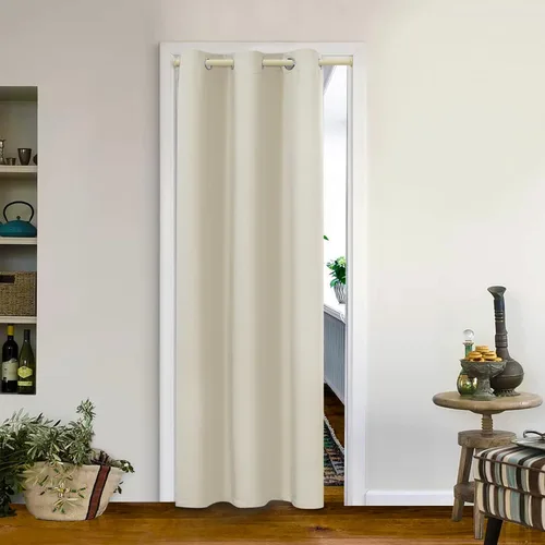 Vista 105 de MYSKY HOME Cortinas Aqua para Armario para Entrada Cortina Opaca para Puerta para Sala de Estar Cortina Oscurecedora de Habitación con Ojales