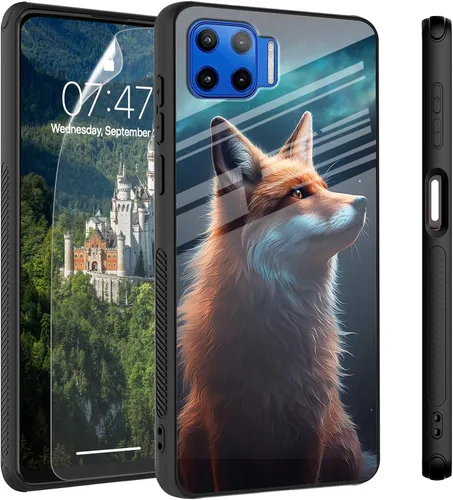 Vista 74 de Funda para Motorola Moto Edge 2022, cubierta trasera de vidrio templado con protector de pantalla, funda protectora a prueba de golpes para Motorola