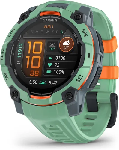 Vista 51 de Garmin Instinct® 3 45mm, pantalla AMOLED, reloj inteligente GPS resistente para exteriores, bisel reforzado con metal, linterna incorporada, hasta