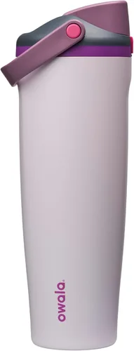 Vista 8 de Botella de agua Owala FreeSip con aislamiento de acero inoxidable con pico de dos vías, pajita incorporada y asa de cubo, fabricada para viajes