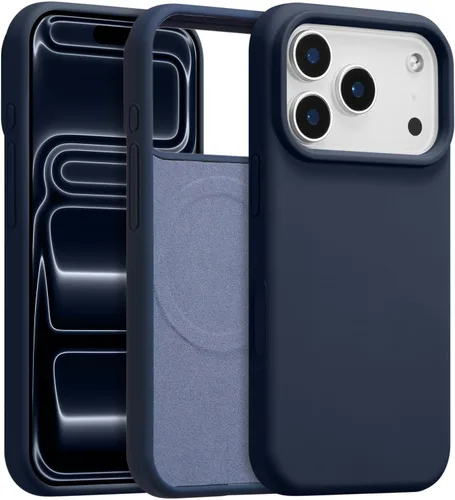 Vista 464 de Funda magnética de silicona para iPhone 13 Pro, color blanco antiguo [Compatible con Magsafe] [Forro de microfibra suave antiarañazos], funda