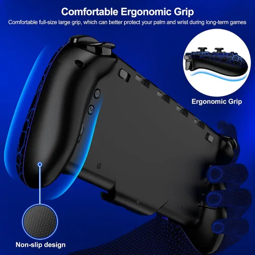 Vista 4 de Switch Controller for Nintendo SwitchOLED, (No Drift, No Deadzone) Hall Effect Joystick Wireless Switch Controller With 9 Lights Color. One-Piece