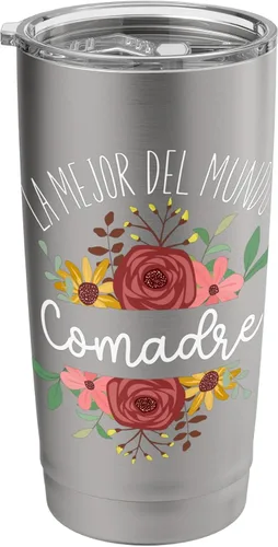 Vista 8 de La Mejor Comadre Del Mundo - Vaso aislado de acero inoxidable para madrina española