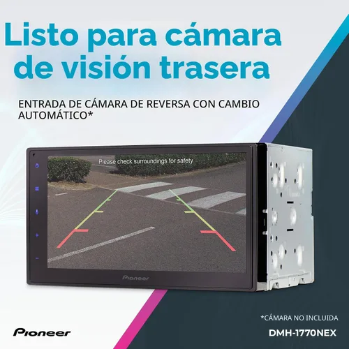 Vista 6 de Pioneer DMH-1770NEX Receptor multimedia digital de doble DIN, Apple CarPlay con cable y Android Auto, pantalla táctil capacitiva de 6.8