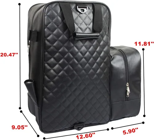 Vista 2 de Bolsa ecuestre profesional duradera de piel sintética impermeable para botas de equitación con compartimento para casco y sombrero