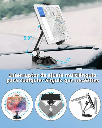 Vista 5 de AboveTEK Soporte de succión para iPad, soporte para tableta de teléfono con ventosa para tableta de 4 a 11 pulgadas, tableta, teléfono, iPad Negro