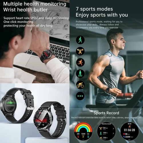 Vista 5 de Tuanzi X10 2 en 1 Smart Watch con auriculares 1.39 pulgadas Smartwatch TWS Bluetooth Auricular Monitor de salud Sport Watch Fitness Tracker