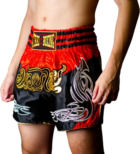 Vista 5 de Retro Muay Thai Shorts for Men Women Boxing Kickboxing High Grade MMA Fight Clothing Training Workout Trunks