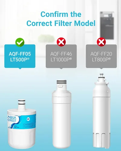Vista 3 de AQUA CREST Filtro de agua para refrigerador 5231JA2002A, repuesto para LG LT500P, GEN11042FR-08, ADQ72910911, ADQ72910901, ADQ72910907, Kenmore