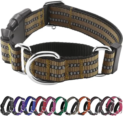 Vista 20 de Hikiko Martingale - Collar reflectante de nailon para perro con hebilla de liberación rápida, ajustable, collar de entrenamiento antideslizante