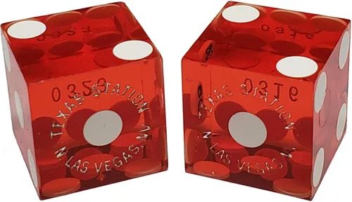 Vista 47 de Par de dados de casino en serie a juego - Auténticos dados de dados de Las Vegas 0.748 in, juegos de mesa y coleccionables - Aliante rojo pulido