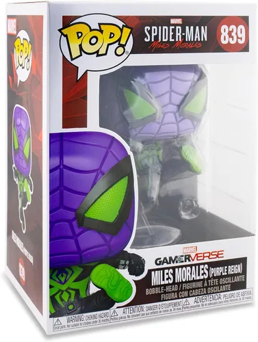 Vista 2 de Funko Pop! Games: Marvel's Spider-Man: Miles Morales - Traje de lluvia púrpura Miles