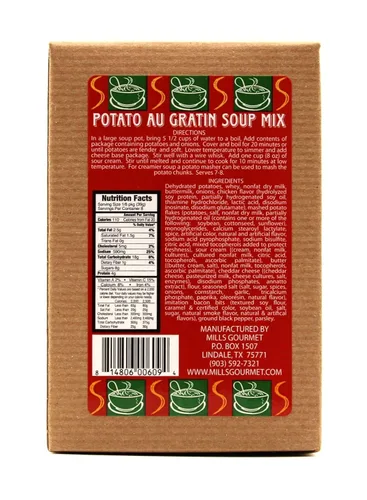 Vista 3 de Mills Gourmet Mezcla de sopa gratinada de papa au Hecho con sabores de papas frescas, crema agria y queso cheddar afilado Todos los ingredientes