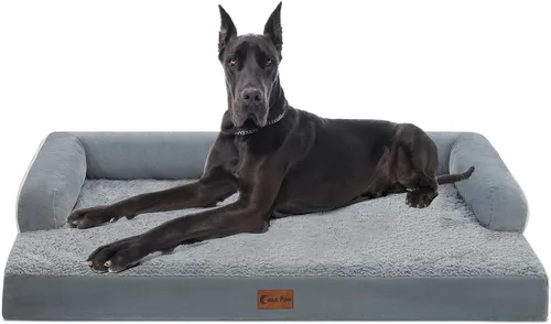 Vista 50 de Cama ortopédica para perros extragrandes, cama de espuma XL con forma de caja de huevos impermeable con lados 45x35 pulgadas, cama de sofá