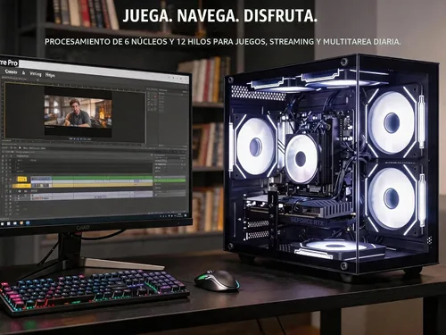 Vista 5 de PC para juegos, RTX 3060 Ti 8GB, AMD Ryzen 5 5500, 16 GB de RAM