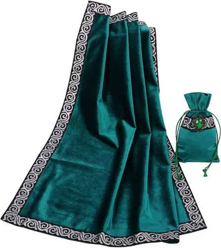 Vista 32 de BLESSUME Mantel de tarot de altar para lectura con bolsa negra