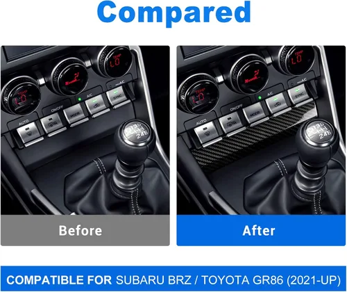 Vista 3 de AIRSPEED Cubierta del panel de la consola central del automóvil debajo del aire acondicionado, accesorios de fibra de carbono dura para Subaru BRZ