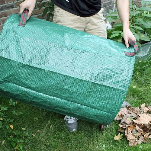 Vista 3 de IME Bolsa de hojas de césped reutilizable para jardinería, 272L, verde, 1 unidad