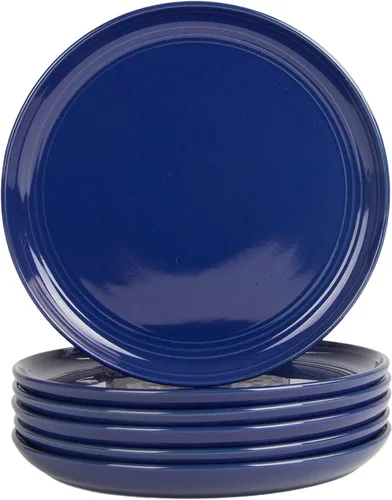 Vista 4 de Double Line - Taza de 3.75 pulgadas/12 onzas, juego de 6, azul cobalto