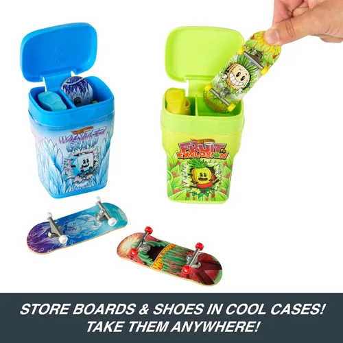 Vista 3 de Hot Wheels Skate - Zapatos para diapasones y patinaje, 2 recipientes de sabor con 2 tablas exclusivas y 1 par de zapatos extraíbles en contenedores