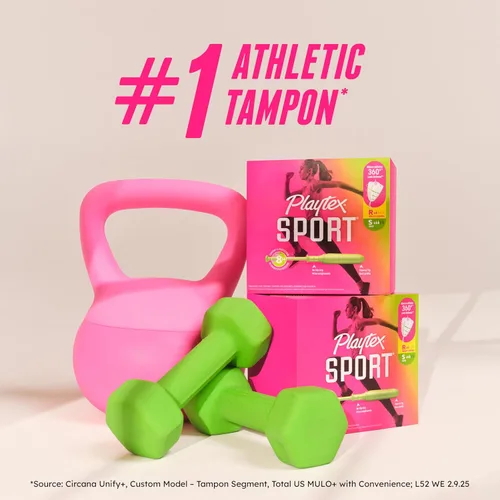 Vista 8 de Playtex Tampones deportivos de absorción regular, sin fragancia, 18 unidades, tampones regulares para mujeres, cuidado femenino, tampón Playtex
