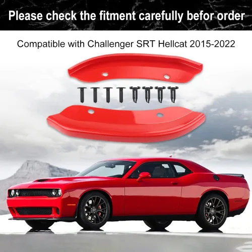 Vista 7 de JDMON Protector de parachoques delantero compatible con Dodge Challenger SRT Hellcat 2015-2021 2015 2016 2017 2018 2019 2020 2021, accesorios SRT