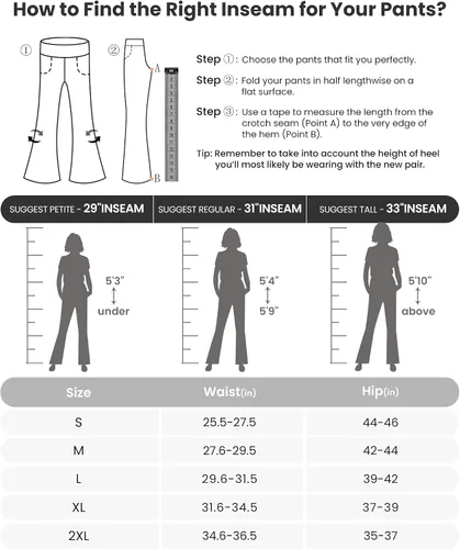 Vista 5 de G4Free Pantalones de pierna ancha para mujer, pantalones de vestir de yoga con bolsillos, cintura alta, pantalones deportivos casuales de trabajo