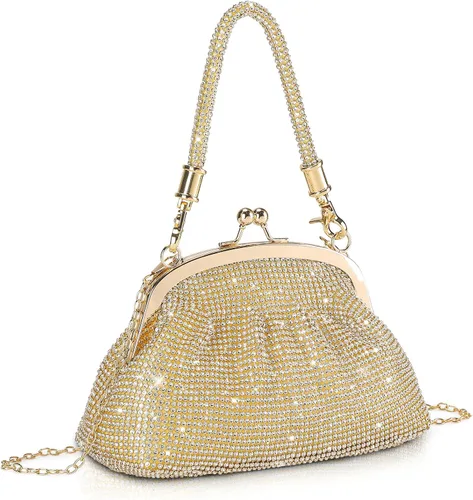 Vista 8 de UBORSE Bolso de mano con cuentas vintage de los años 20 para mujer, bolso formal de noche de boda, bolso de fiesta de cóctel con diamantes