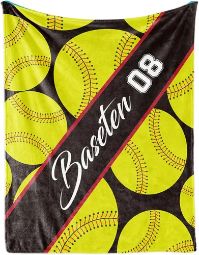 Vista 29 de Manta suave personalizada para bebés: manta de diseño de béisbol personalizada para niños con nombre y número, regalos de ropa de cama para bebés