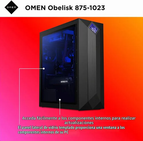 Vista 9 de Omen by HP Obelisk - Computadora de escritorio para juegos, procesador Intel Core i9-9900K de 9ª generación, NVIDIA GeForce RTX 2080 SUPER 8 GB