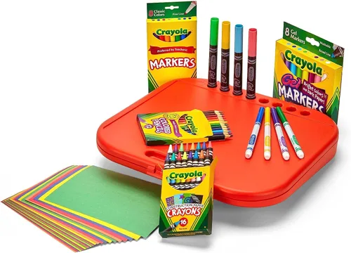 Vista 4 de Crayola Create 'n Carry, kit portable de herramientas de arte, más de 75 piezas, gran regalo.