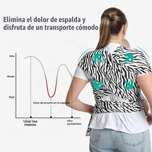 Vista 5 de Portabebés a la moda, diseño ergonómico de manos libres, elástico y ergonómico para bebés de 7 a 35 libras, suave y cómodo Negro