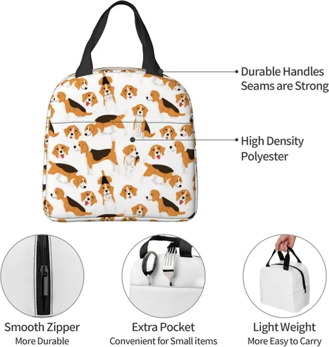 Vista 7 de Beagle - Bolsa de almuerzo para perros, aislada, resistente al agua, reutilizable, para viajes de picnic