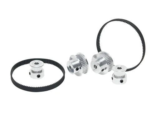 Vista 4 de Juego de 2 piezas 2GT Polea de distribución de aluminio 20 y 36 dientes 5 mm de orificio Rueda sincrónica con 2 piezas Longitud de 200 mm, ancho