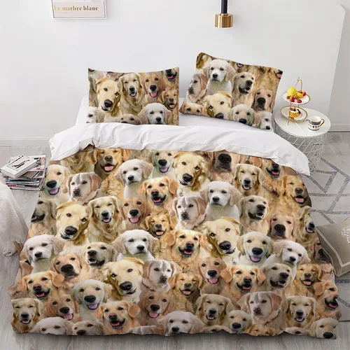 Vista 20 de Airedale Terrier - Juego de funda de edredón con estampado de cara de perro, juego de ropa de cama de 3 piezas, juego de funda de edredón suave