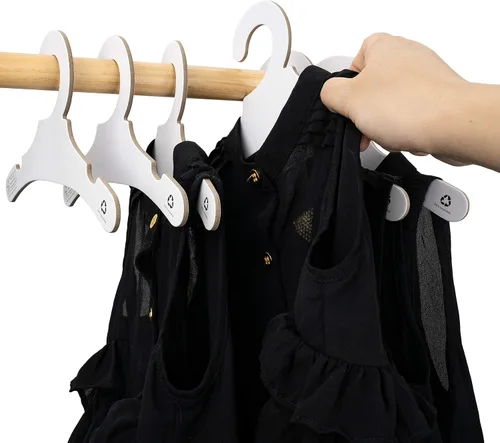 Vista 4 de 9 "Niños Niños Abrigo Ropa Pantalones Eco Reciclable Papel Blanco Cartón Perchas 36Pack