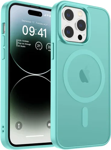 Vista 386 de zapica Funda magnética para iPhone Air, con protector de pantalla de vidrio templado, compatible con MagSafe, translúcida mate, a prueba de golpes